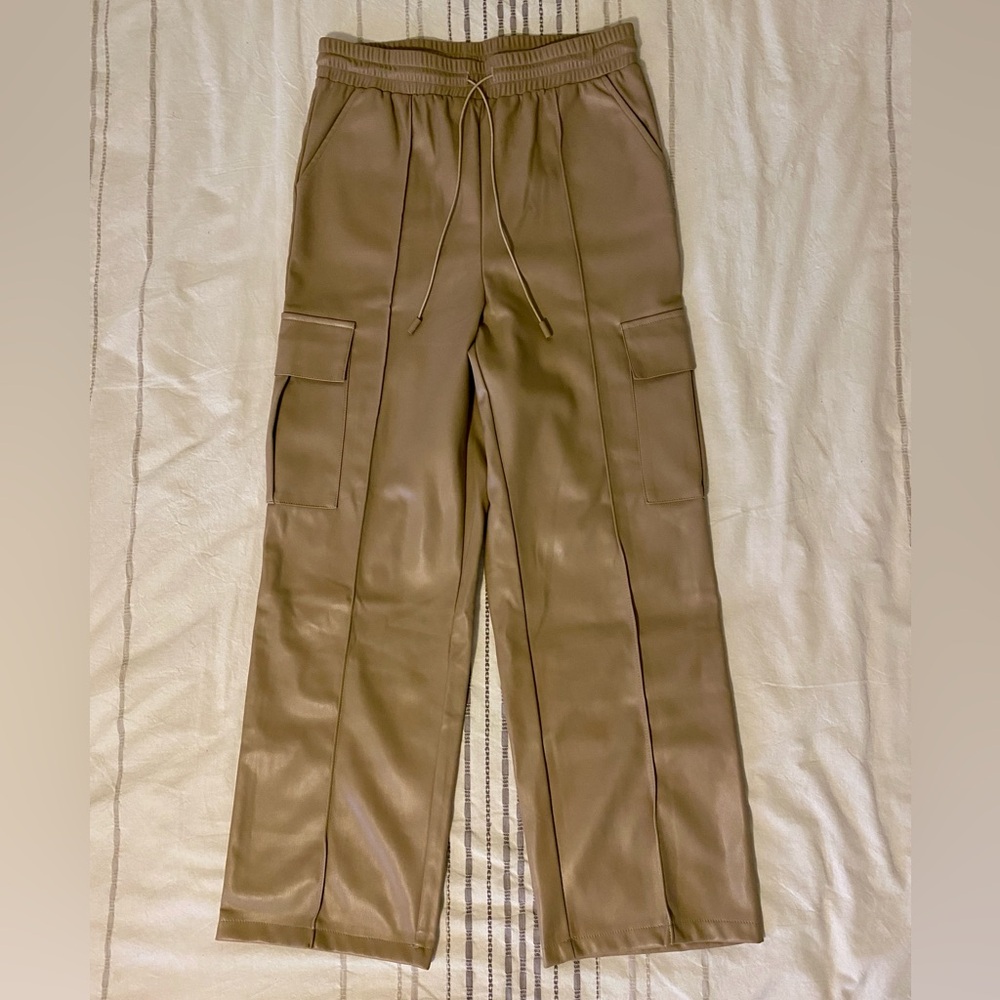 Aaron & Amber Faux Leather Cargo Pants